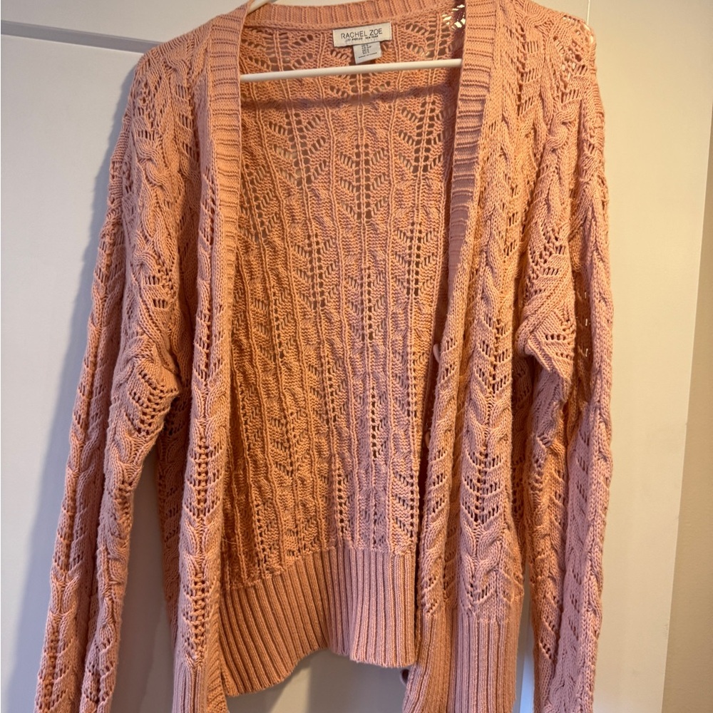 Peach Love California Women's Coral Cardigan